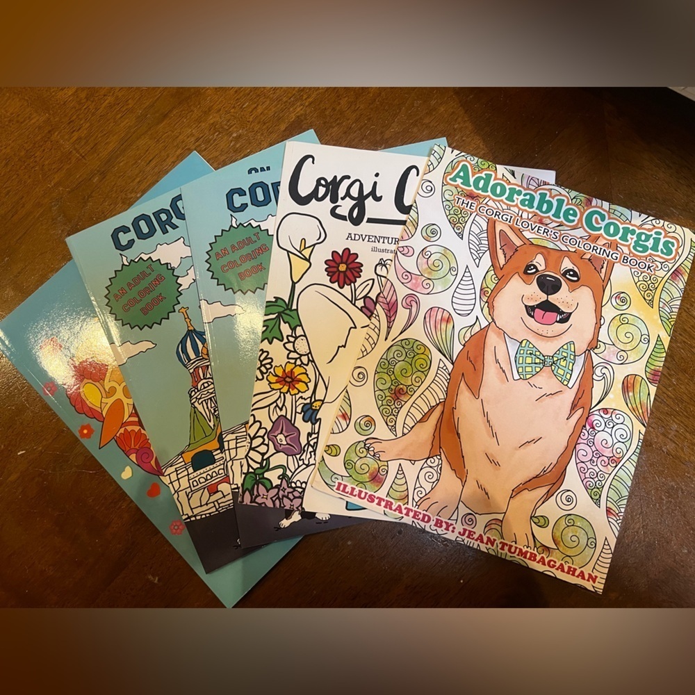 Set of 5 Corgis Coloring Books
